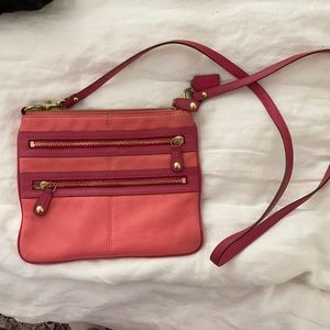 Coach pink leather satchel